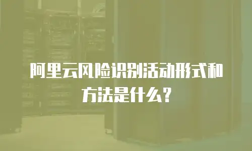 阿里云风险识别活动形式和方法是什么？
