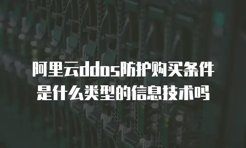 阿里云ddos防护购买条件是什么类型的信息技术吗