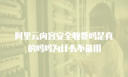 阿里云内容安全收费吗是真的吗吗为什么不能用