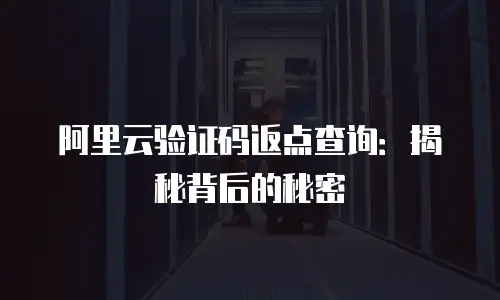 阿里云验证码返点查询：揭秘背后的秘密