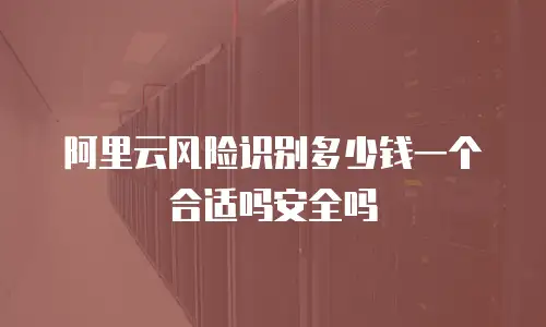 阿里云风险识别多少钱一个合适吗安全吗