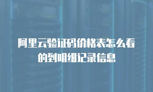 阿里云验证码价格表怎么看的到明细记录信息
