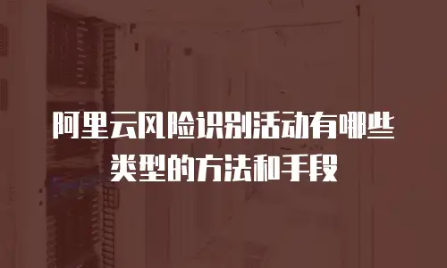 阿里云风险识别活动有哪些类型的方法和手段