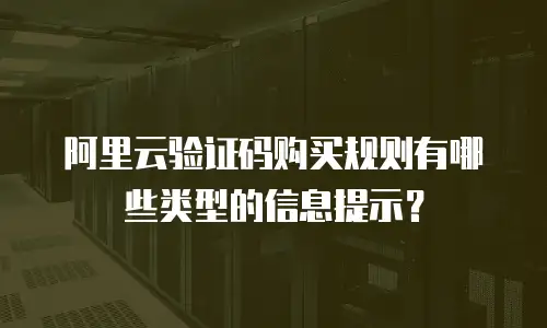 阿里云验证码购买规则有哪些类型的信息提示？