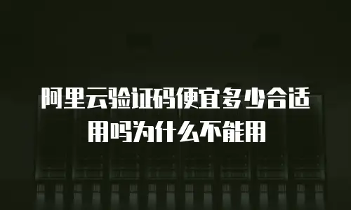 阿里云验证码便宜多少合适用吗为什么不能用