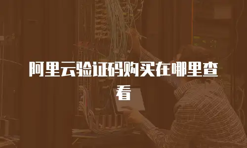阿里云验证码购买在哪里查看