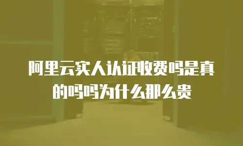 阿里云实人认证收费吗是真的吗吗为什么那么贵