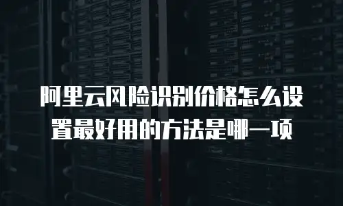 阿里云风险识别价格怎么设置最好用的方法是哪一项