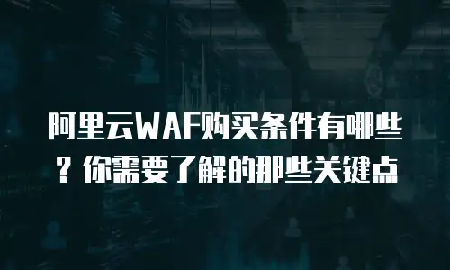 阿里云WAF购买条件有哪些？你需要了解的那些关键点
