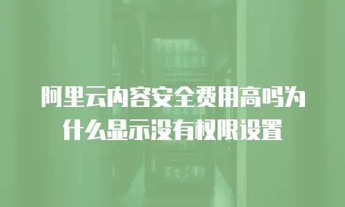 阿里云内容安全费用高吗为什么显示没有权限设置