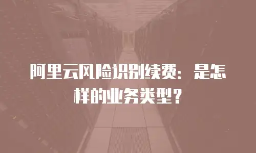 阿里云风险识别续费：是怎样的业务类型？