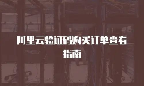阿里云验证码购买订单查看指南