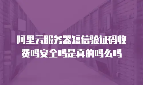 阿里云服务器短信验证码收费吗安全吗是真的吗么吗