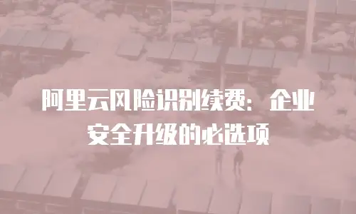 阿里云风险识别续费：企业安全升级的必选项