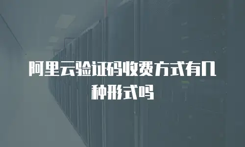 阿里云验证码收费方式有几种形式吗