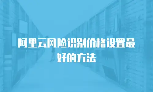 阿里云风险识别价格设置最好的方法