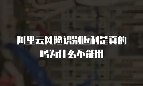 阿里云风险识别返利是真的吗为什么不能用