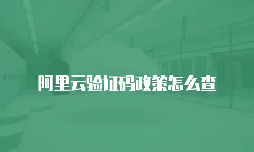 阿里云验证码政策怎么查