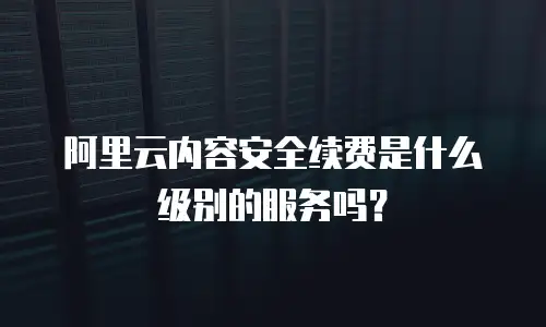 阿里云内容安全续费是什么级别的服务吗？