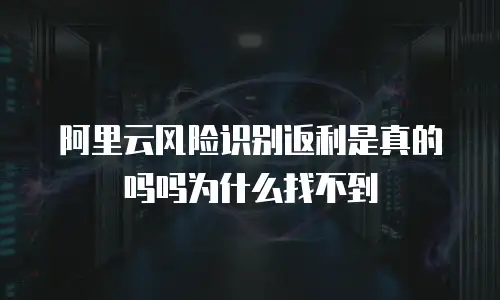 阿里云风险识别返利是真的吗吗为什么找不到
