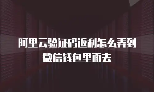 阿里云验证码返利怎么弄到微信钱包里面去