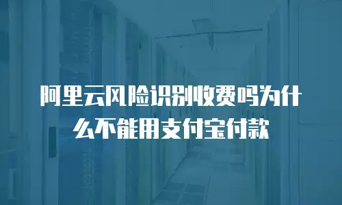 阿里云风险识别收费吗为什么不能用支付宝付款