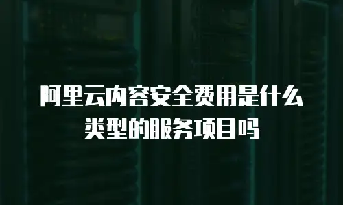 阿里云内容安全费用是什么类型的服务项目吗