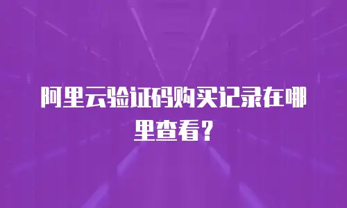 阿里云验证码购买记录在哪里查看？