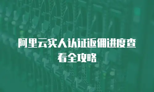 阿里云实人认证返佣进度查看全攻略