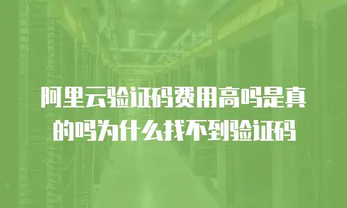 阿里云验证码费用高吗是真的吗为什么找不到验证码