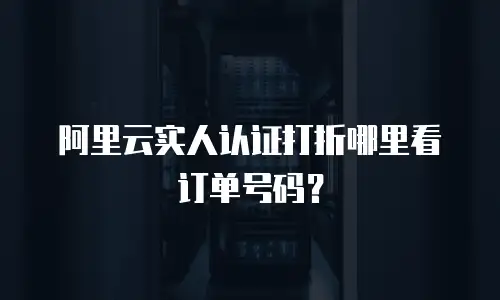 阿里云实人认证打折哪里看订单号码？