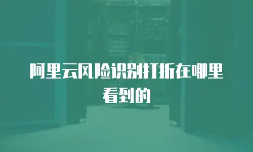 阿里云风险识别打折在哪里看到的