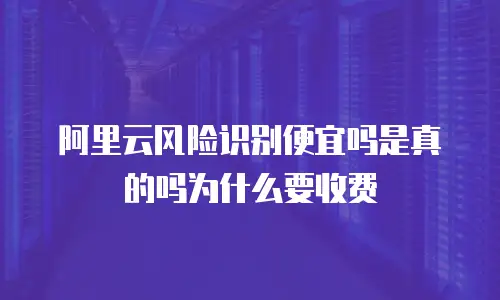 阿里云风险识别便宜吗是真的吗为什么要收费