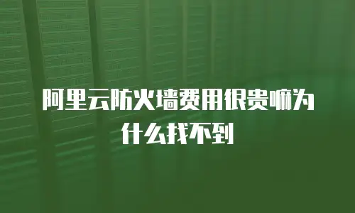 阿里云防火墙费用很贵嘛为什么找不到