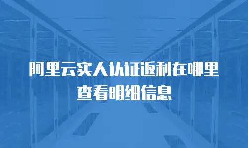 阿里云实人认证返利在哪里查看明细信息