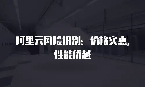 阿里云风险识别：价格实惠，性能优越