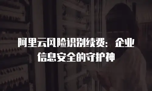 阿里云风险识别续费：企业信息安全的守护神