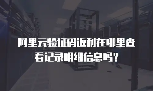 阿里云验证码返利在哪里查看记录明细信息吗？