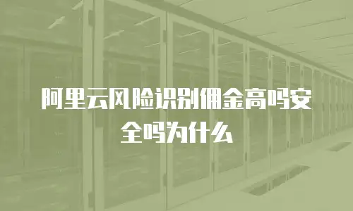 阿里云风险识别佣金高吗安全吗为什么