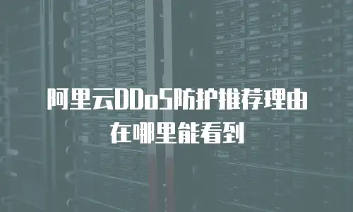 阿里云DDoS防护推荐理由在哪里能看到