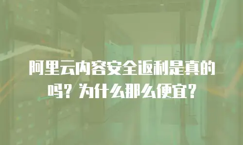 阿里云内容安全返利是真的吗？为什么那么便宜？