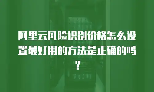 阿里云风险识别价格怎么设置最好用的方法是正确的吗？