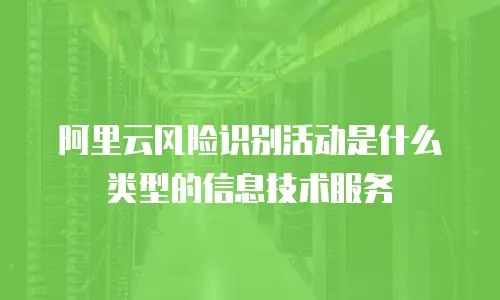 阿里云风险识别活动是什么类型的信息技术服务