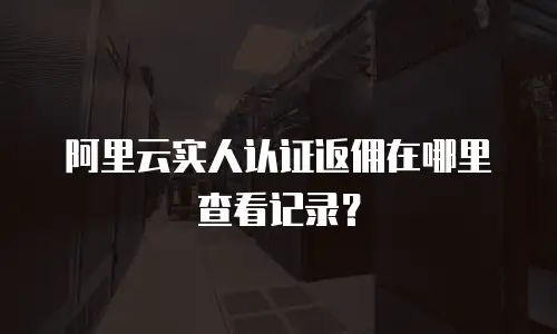 阿里云实人认证返佣在哪里查看记录？