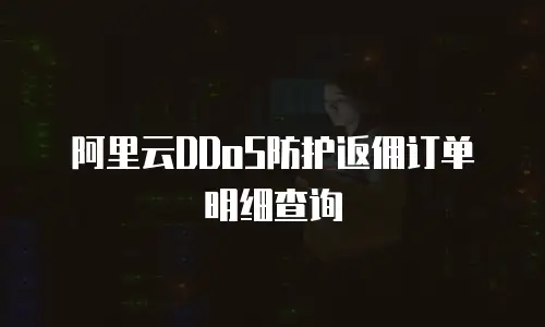 阿里云DDoS防护返佣订单明细查询