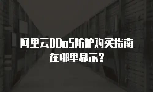 阿里云DDoS防护购买指南在哪里显示？