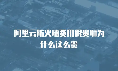 阿里云防火墙费用很贵嘛为什么这么贵