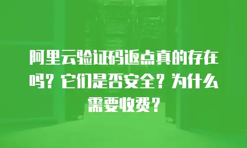 阿里云验证码返点真的存在吗？它们是否安全？为什么需要收费？