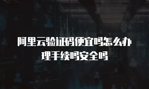 阿里云验证码便宜吗怎么办理手续吗安全吗