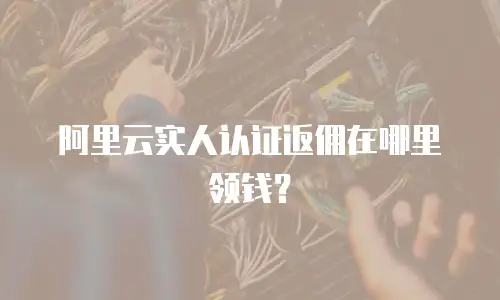 阿里云实人认证返佣在哪里领钱？